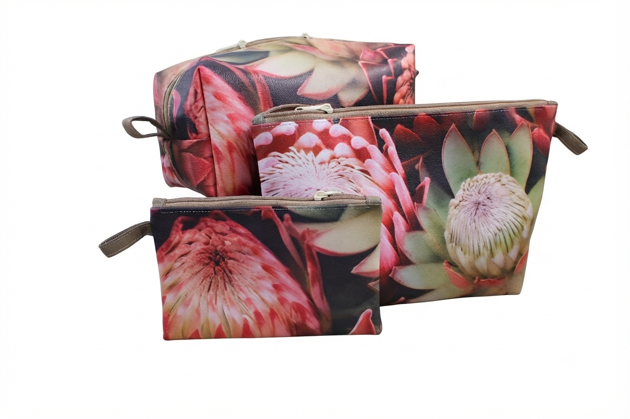 Pink Protea Make-up/Toiletries Bag