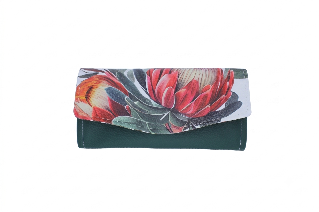 Protea & Bottle Green Ladies Wallet