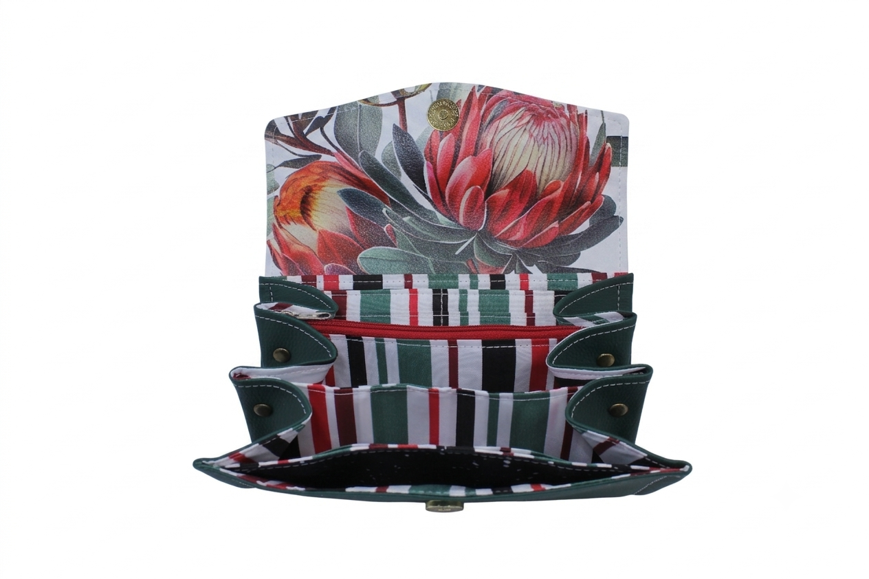 Protea & Bottle Green Ladies Wallet