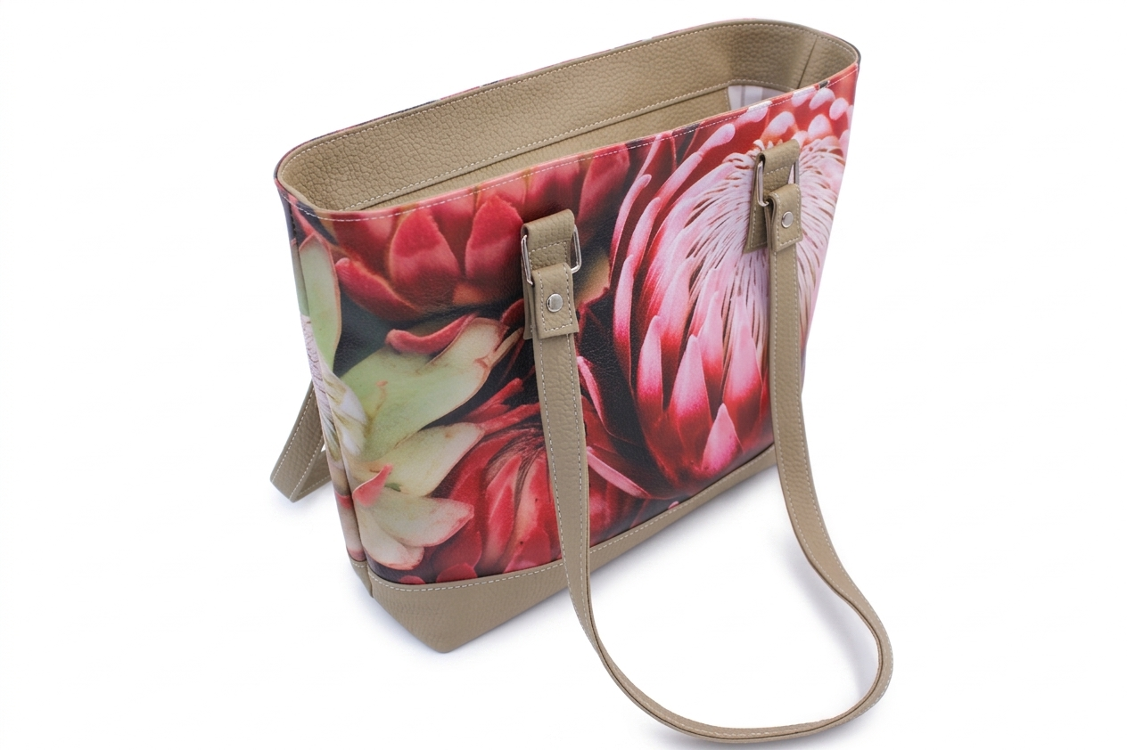 King Protea and Taupe Tote Bag