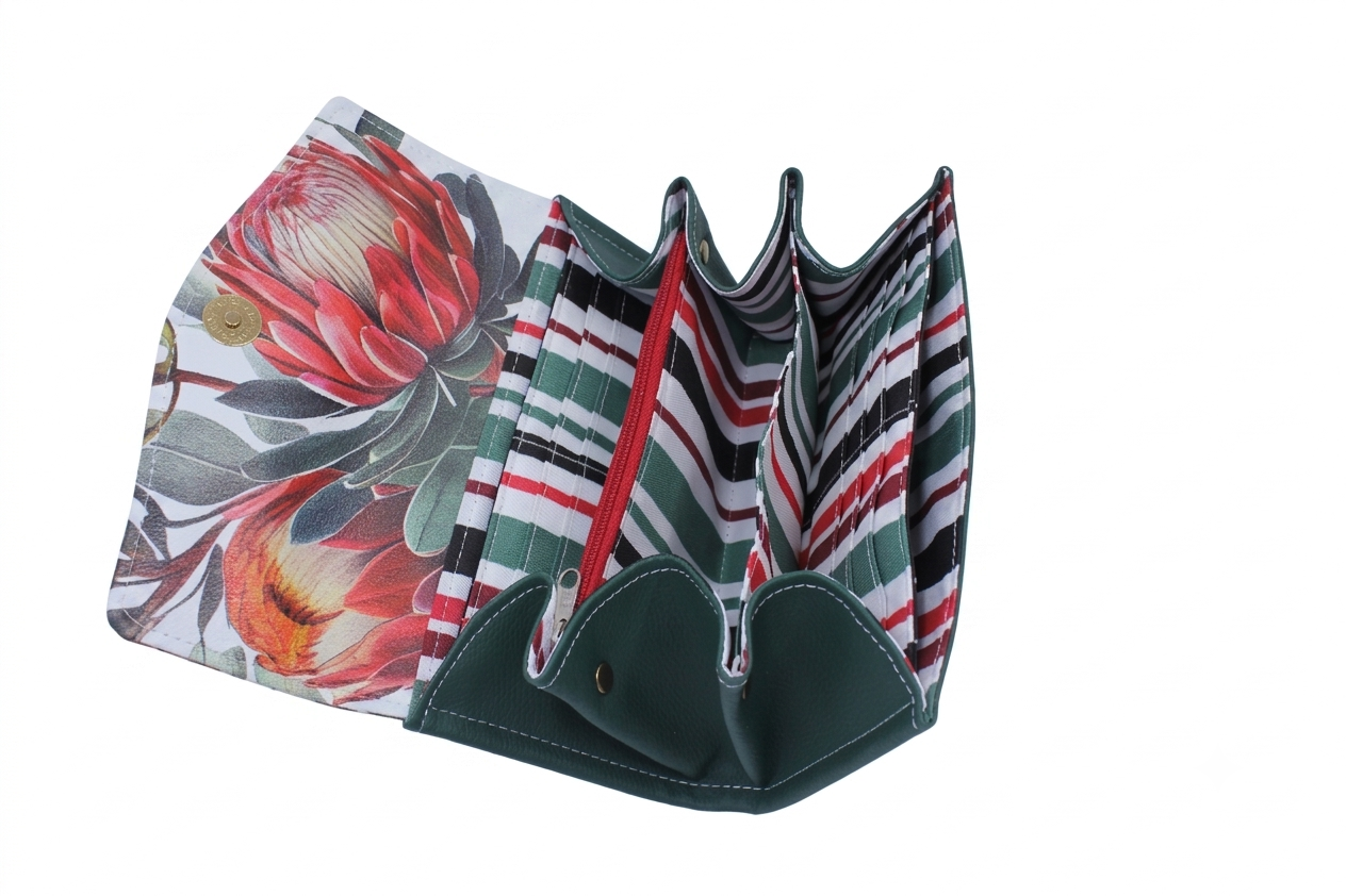 Protea & Bottle Green Ladies Wallet