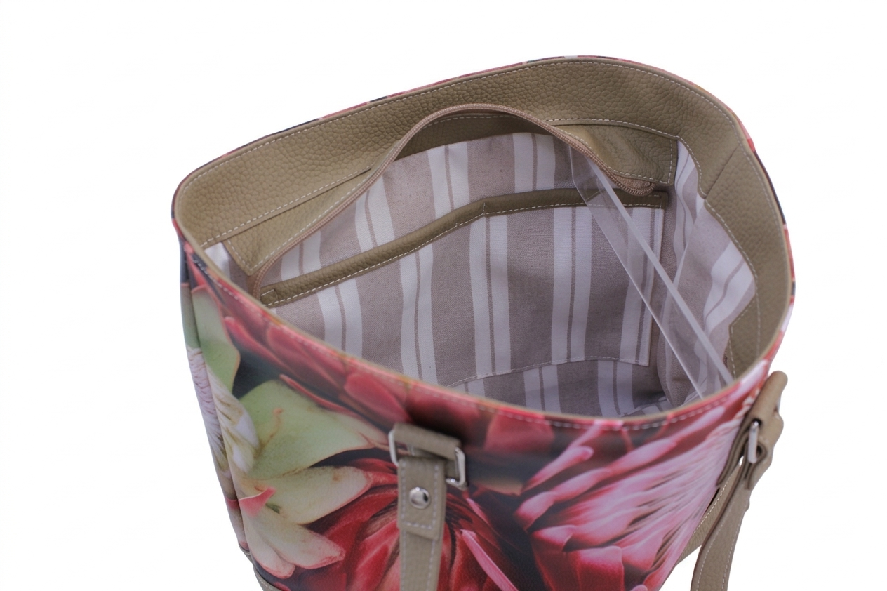 King Protea and Taupe Tote Bag