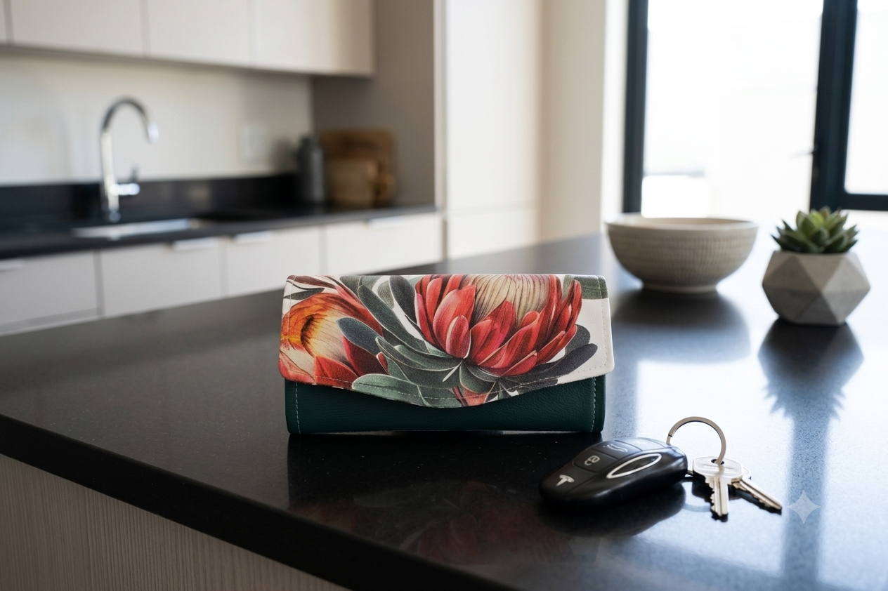 Protea & Bottle Green Ladies Wallet