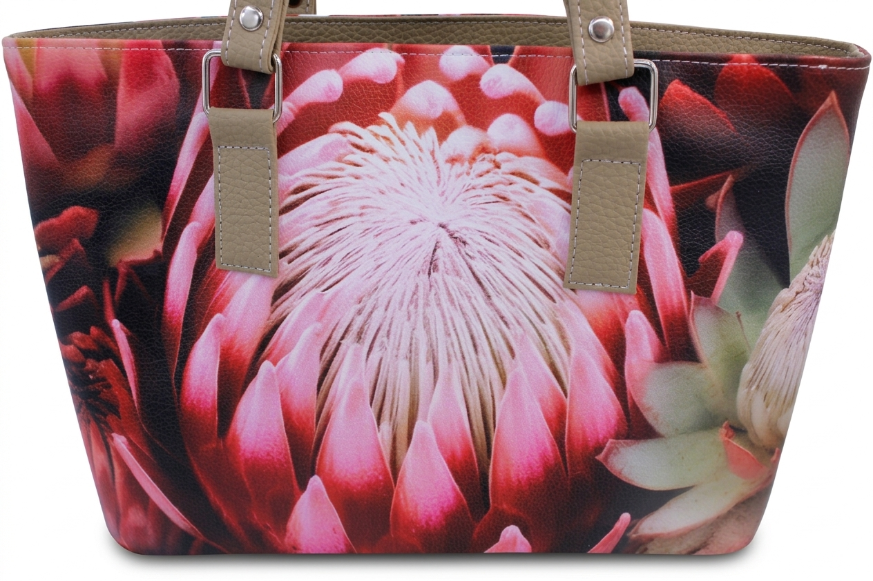 King Protea and Taupe Tote Bag