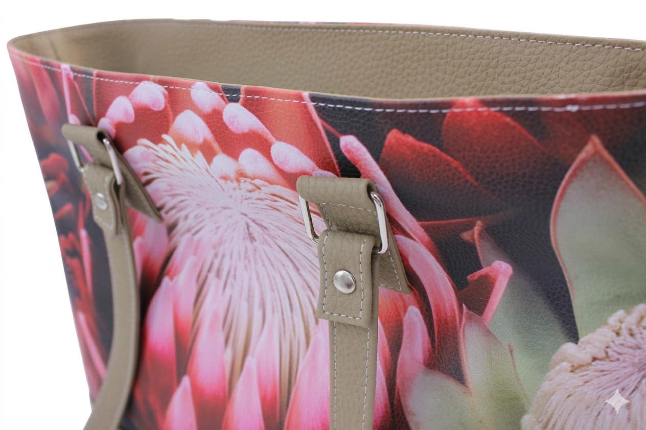 King Protea and Taupe Tote Bag
