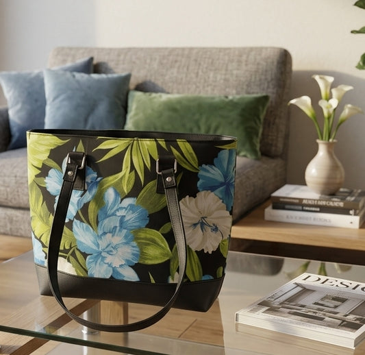 Blue Hibiscus Tote Bag