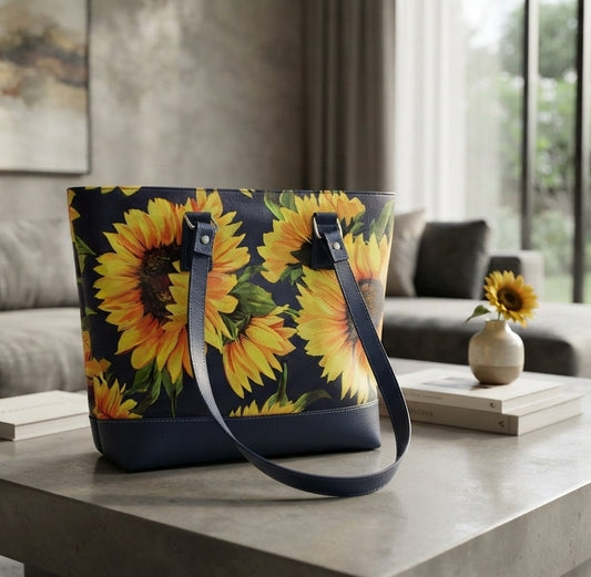 Sunflowers in the blue Tote Bag