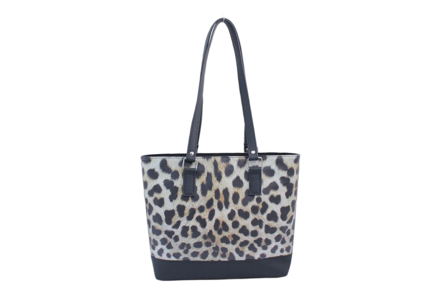Leopard and Black Tote Bag