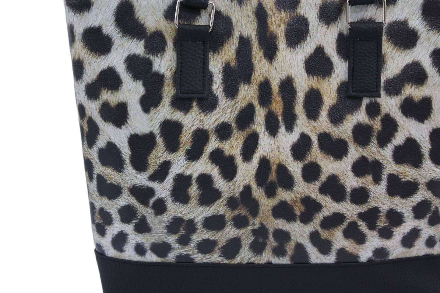 Leopard and Black Tote Bag