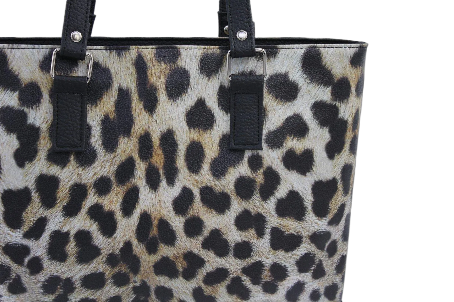Leopard and Black Tote Bag