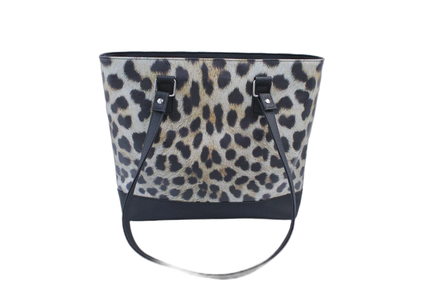 Leopard and Black Tote Bag